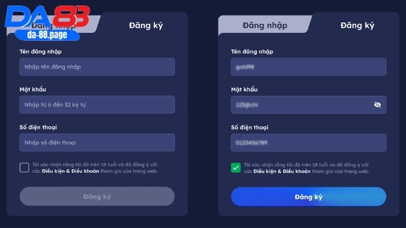 Hướng dẫn cách đăng ký/đăng nhập DA88 chi tiết cho người mới 