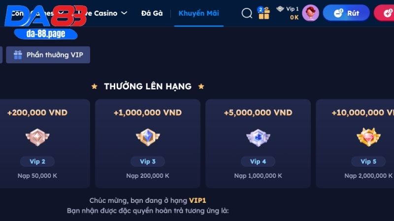 Tìm hiểu về sự kiện VIP DA88 tặng 500K